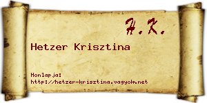 Hetzer Krisztina névjegykártya